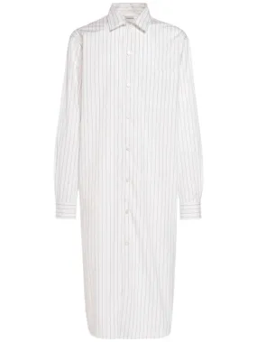 Bottega Veneta   Fine pinstripe poplin cotton long shirt 