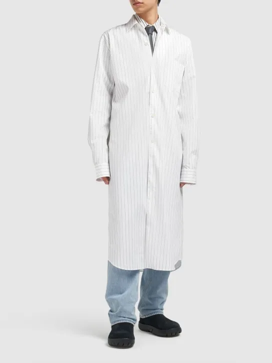 Bottega Veneta   Fine pinstripe poplin cotton long shirt 