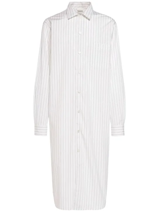 Bottega Veneta   Fine pinstripe poplin cotton long shirt 