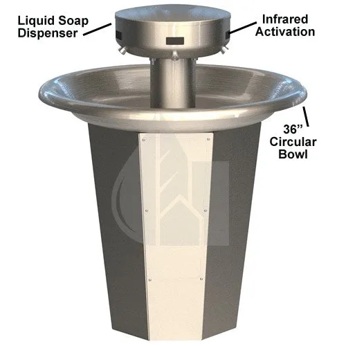 Bradley SN2005 Sentry Washfountain, 36", Circular, IR Activated, B Drain