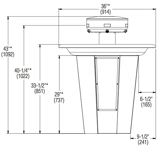 Bradley SN2005 Sentry Washfountain, 36", Circular, IR Activated, B Drain