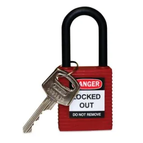 Brady® NYLON LOCK, 1.5" KD RED,NYLON SHACKLE, 123324