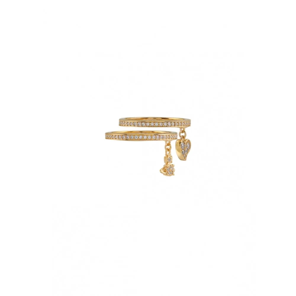 Brandita Heart & Orb Ring Set, Small - Gold - 64020009-01R102-CN