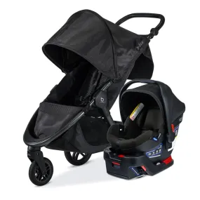 Britax B-Free Stroller (Midnight)   B-Safe Gen2 Infant Car Seat with base (Eclipse Black) - Travel System