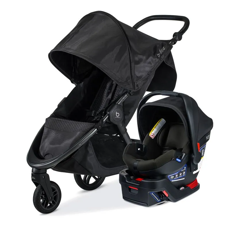 Britax B-Free Stroller (Midnight)   B-Safe Gen2 Infant Car Seat with base (Eclipse Black) - Travel System
