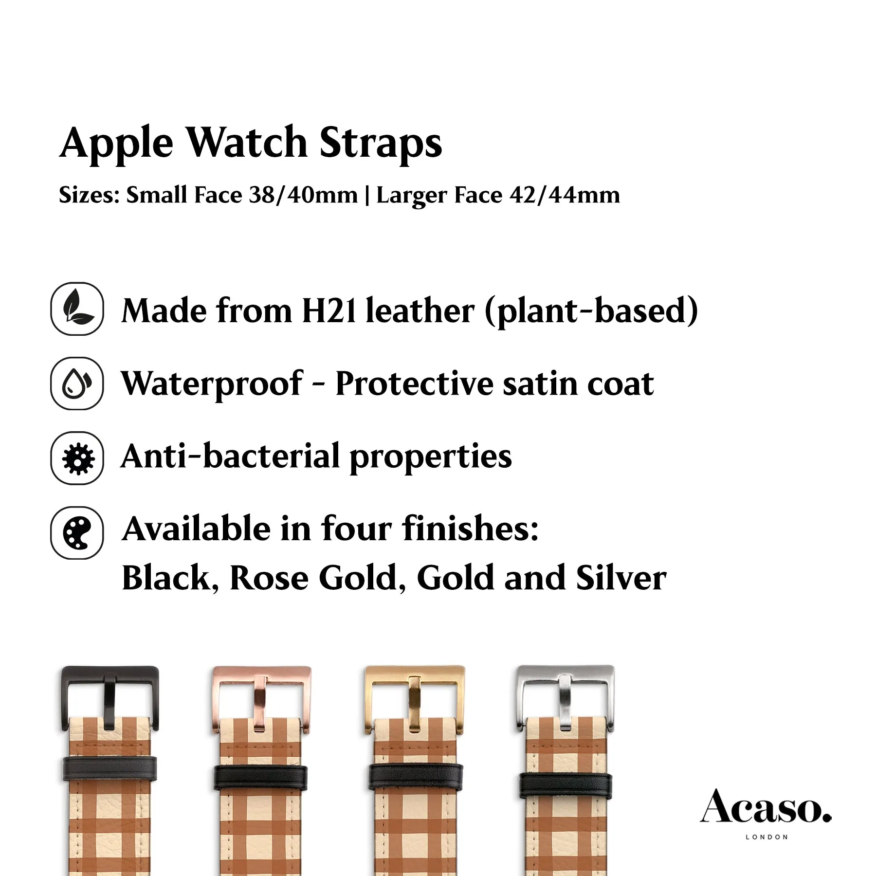 Brown Gingham Apple Watch Strap