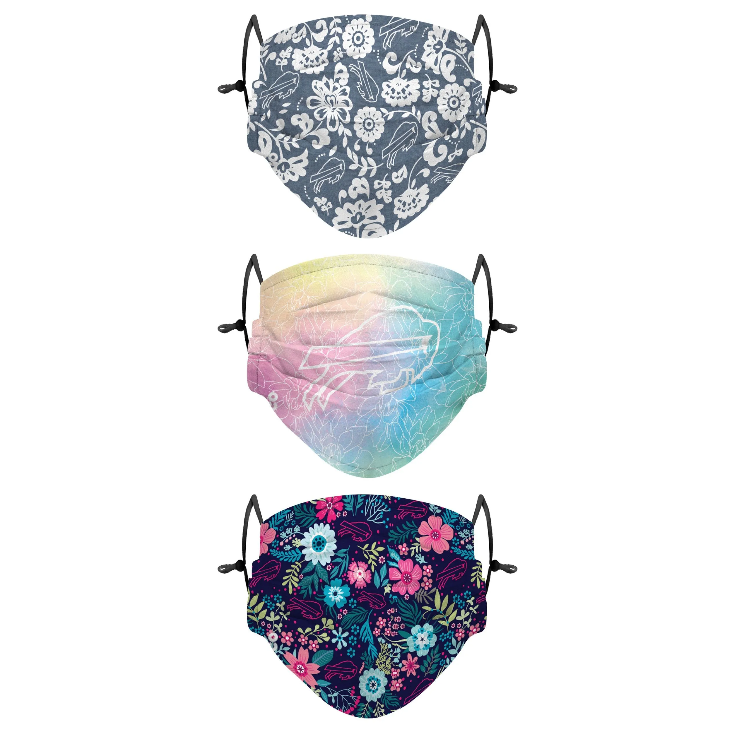 Buffalo Bills NFL Spring Flowers 3 Pack Face Cover