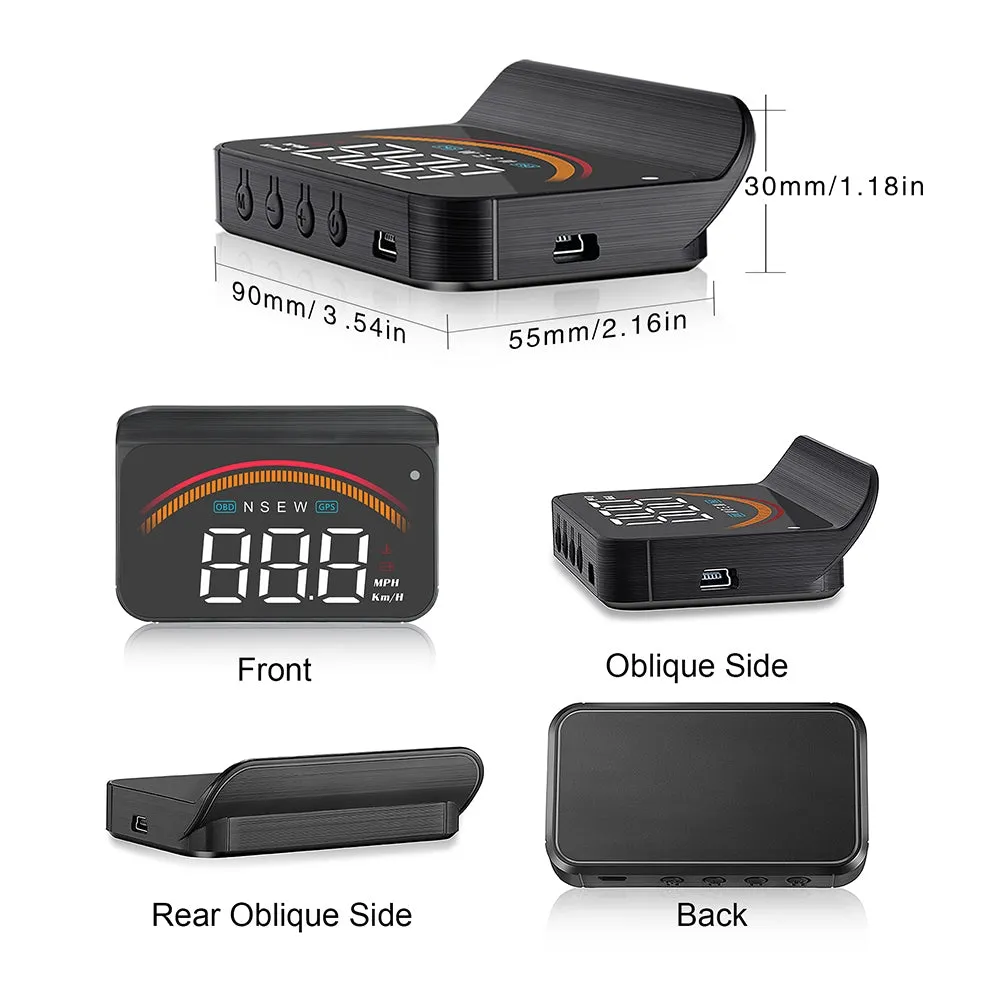 Car Hud Head-up Display Universal Obd Wireless Display HD Alarm