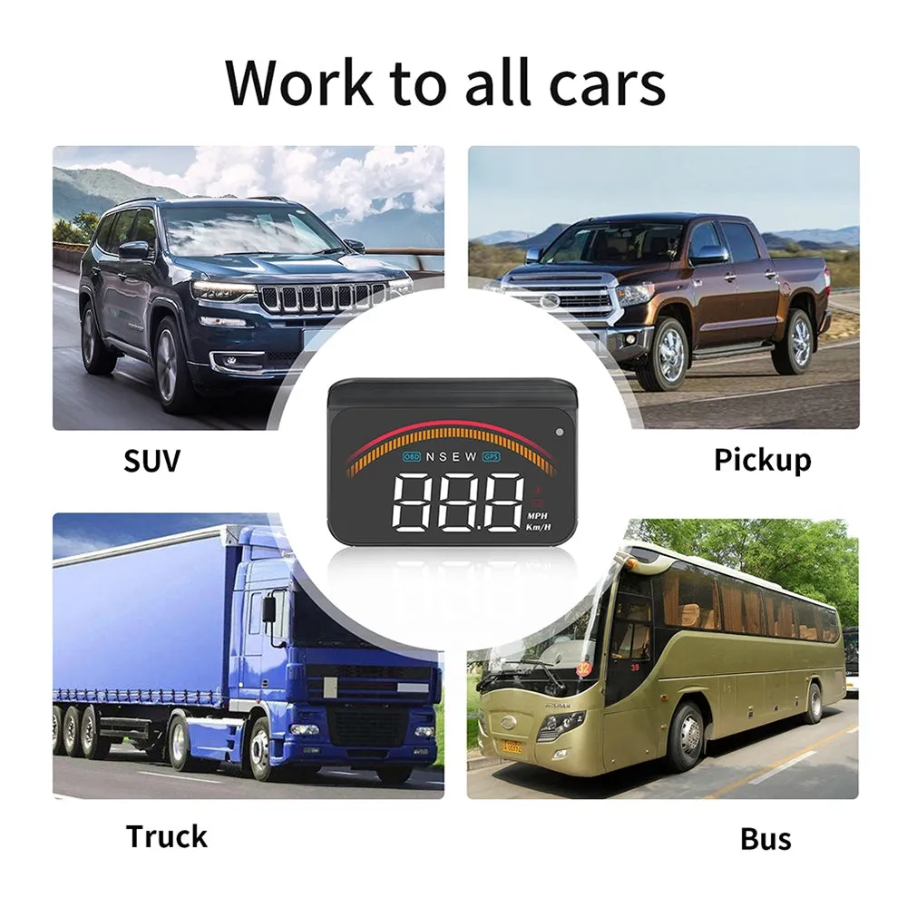 Car Hud Head-up Display Universal Obd Wireless Display HD Alarm
