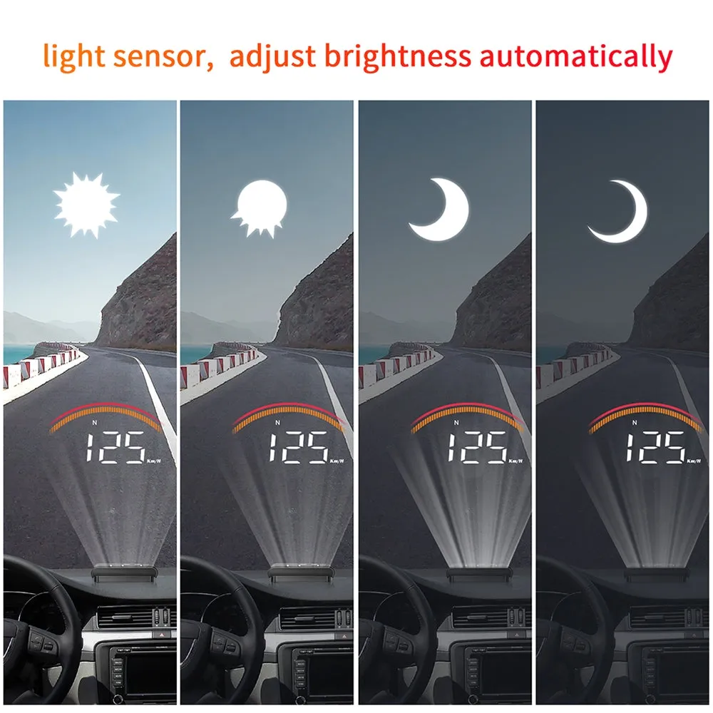 Car Hud Head-up Display Universal Obd Wireless Display HD Alarm