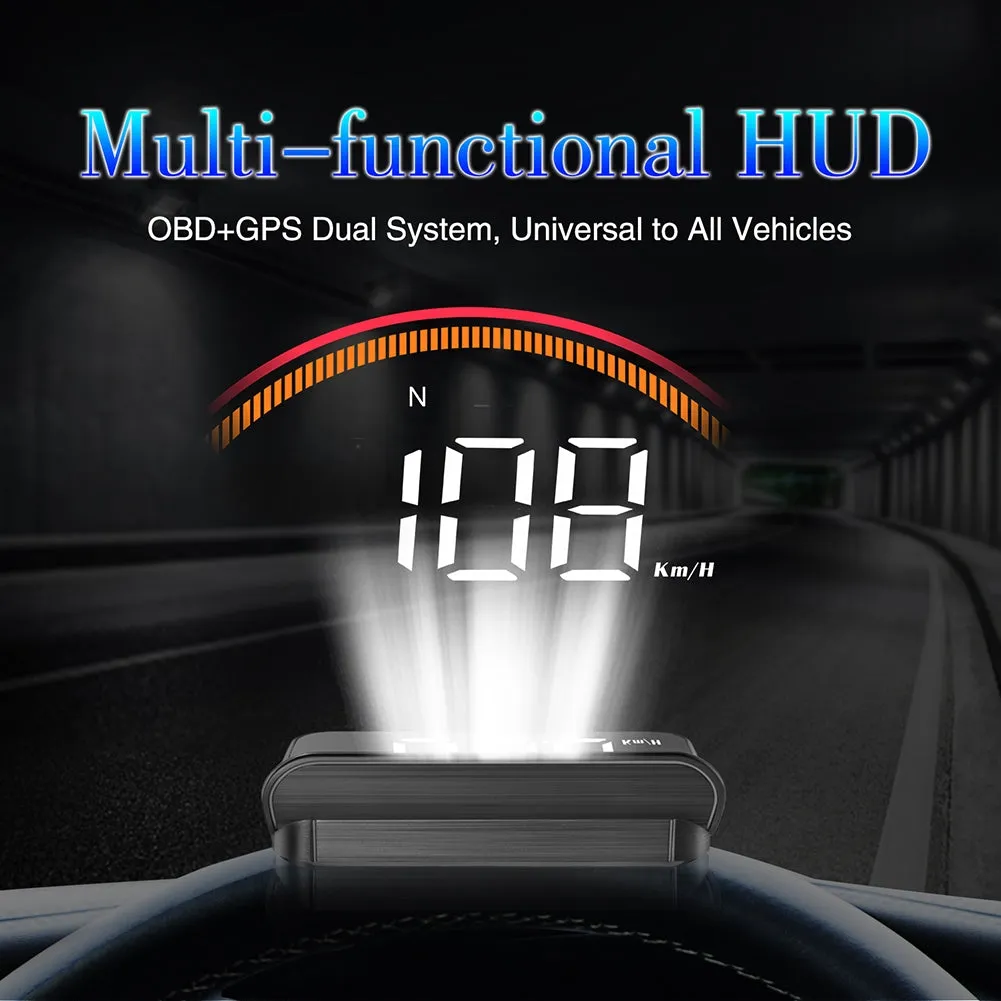 Car Hud Head-up Display Universal Obd Wireless Display HD Alarm