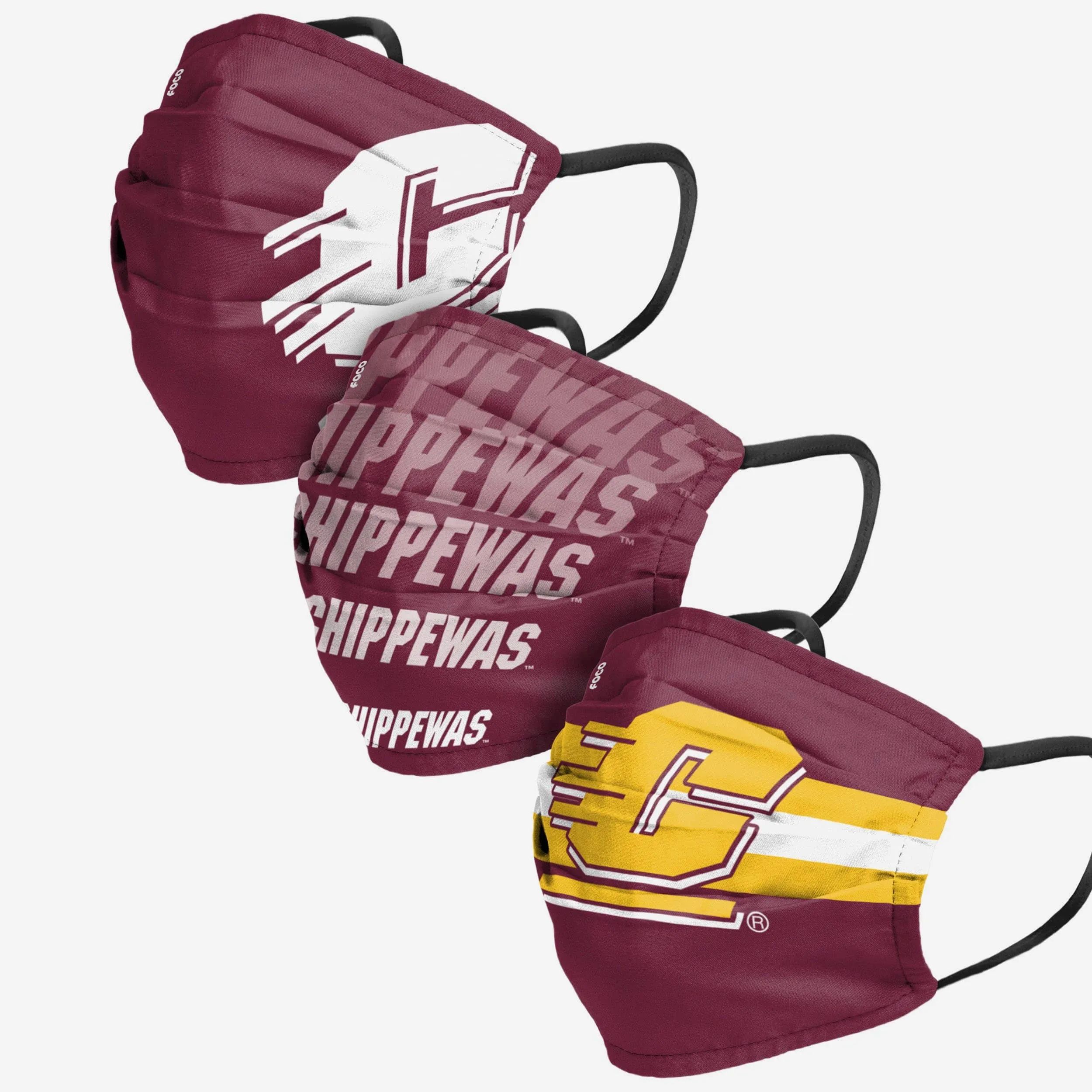 Central Michigan Chippewas Matchday 3 Pack Face Cover