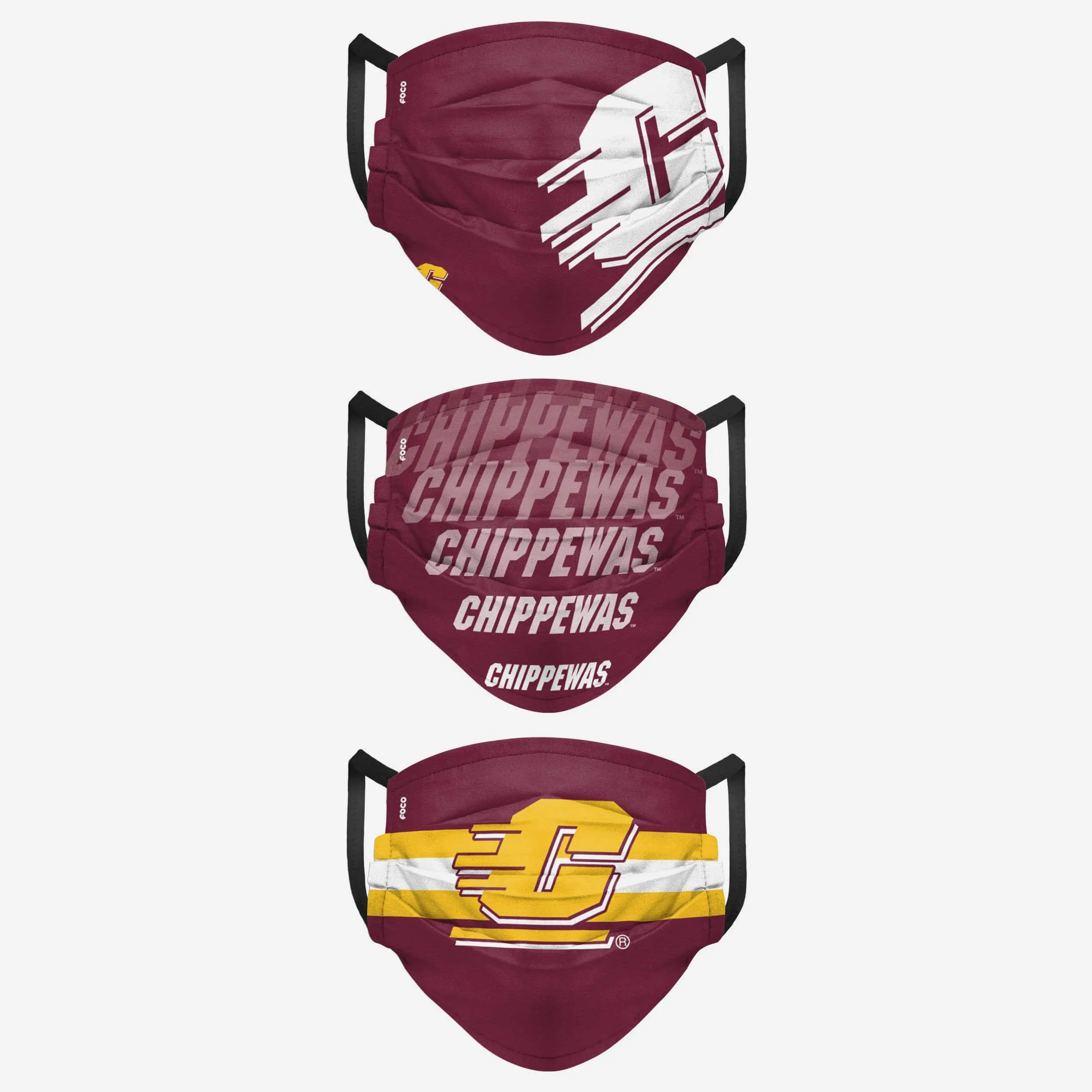 Central Michigan Chippewas Matchday 3 Pack Face Cover