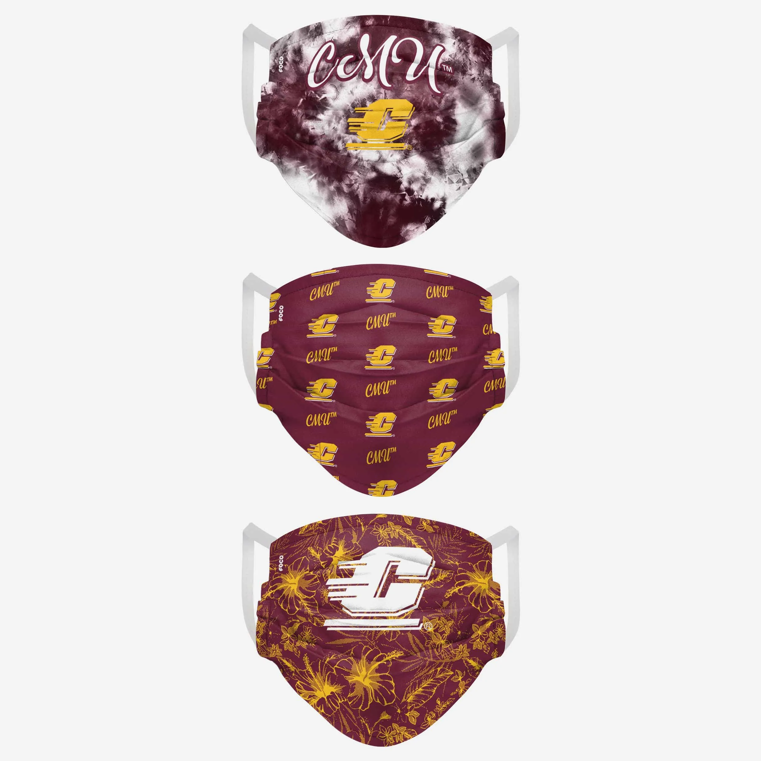 Central Michigan Chippewas Womens Matchday 3 Pack Face Cover