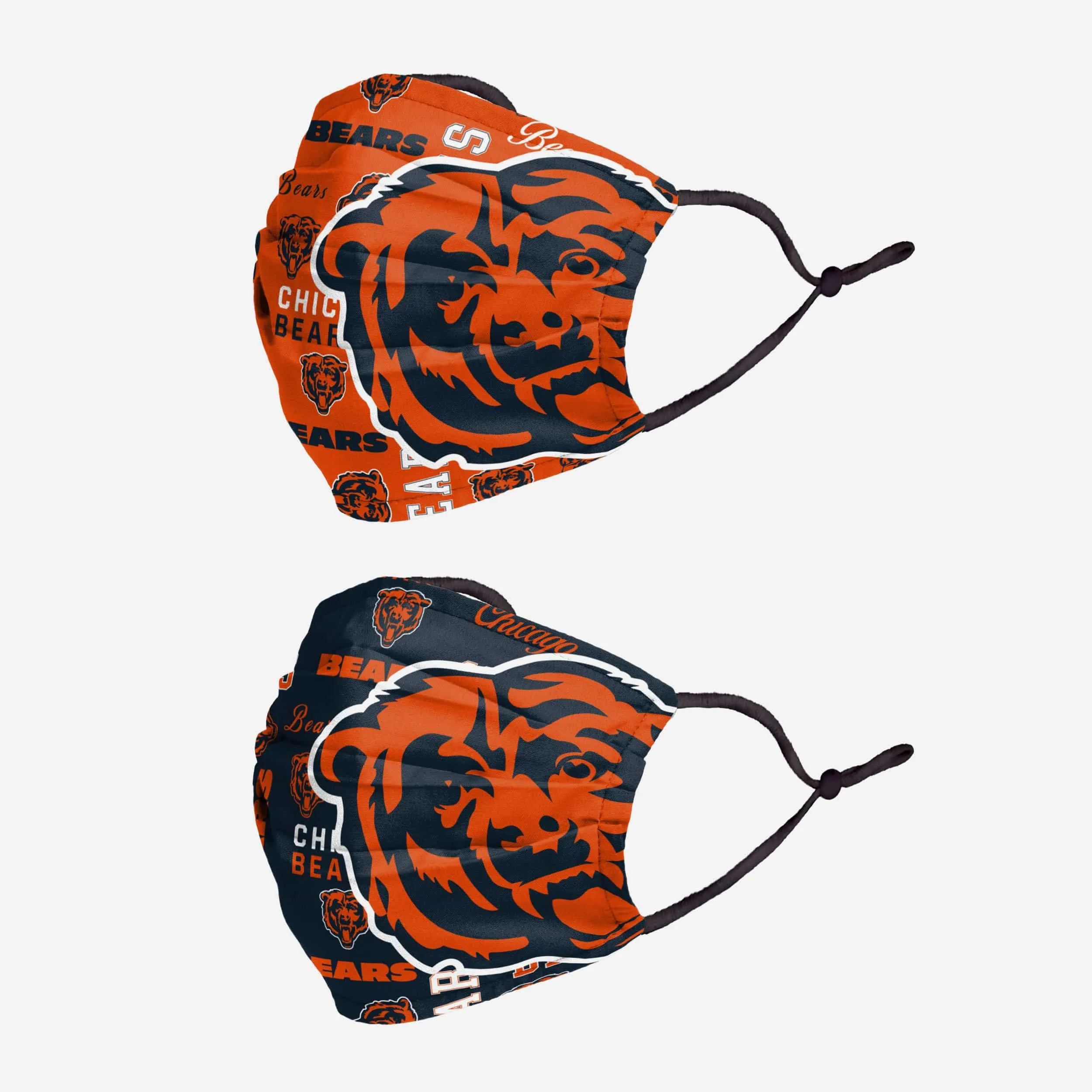 Chicago Bears Logo Rush Adjustable 2 Pack Face Cover
