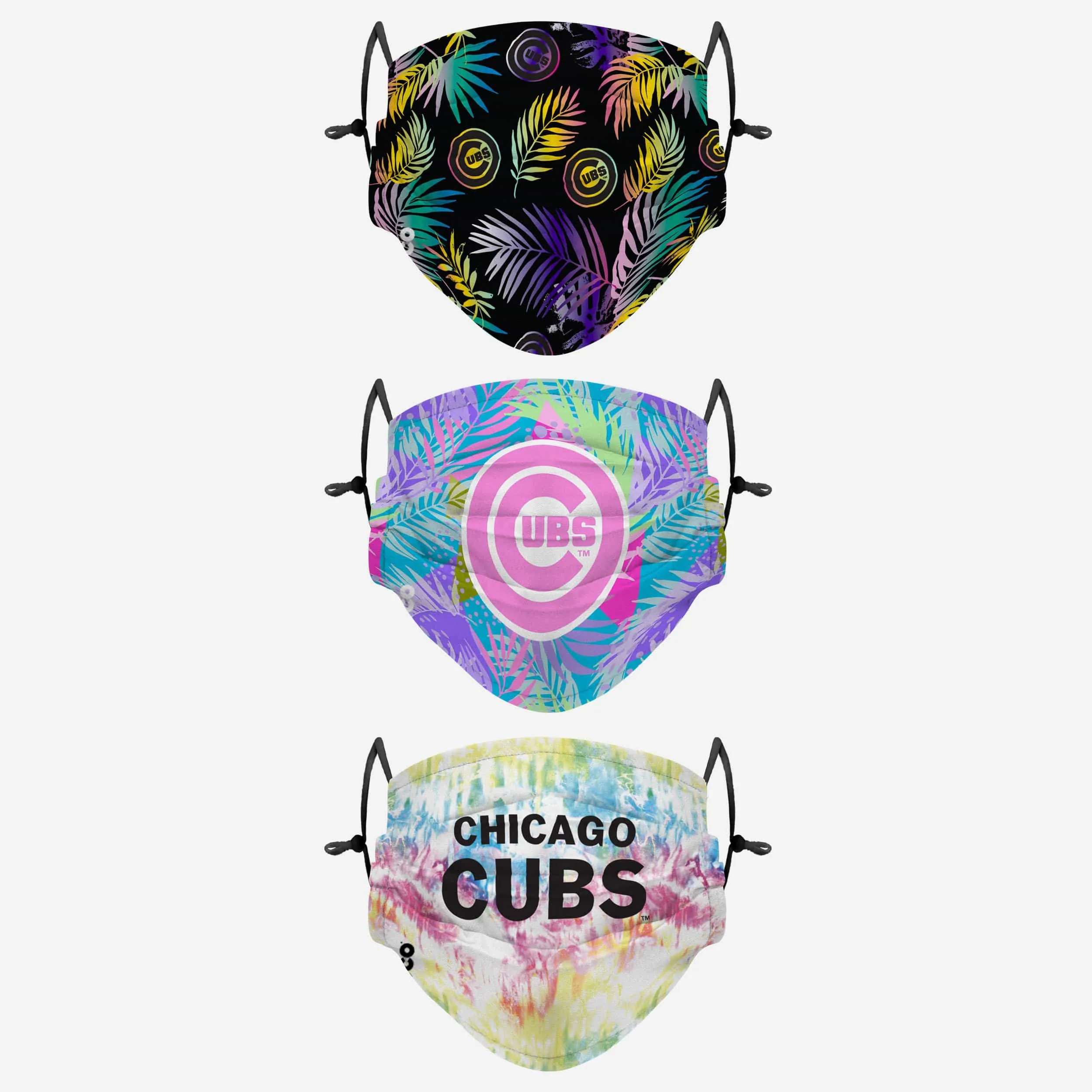 Chicago Cubs Neon Floral 3 Pack Face Cover