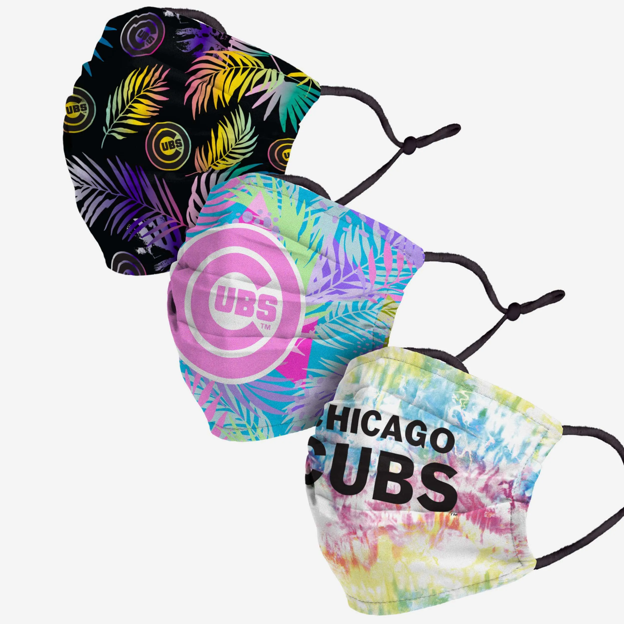 Chicago Cubs Neon Floral 3 Pack Face Cover