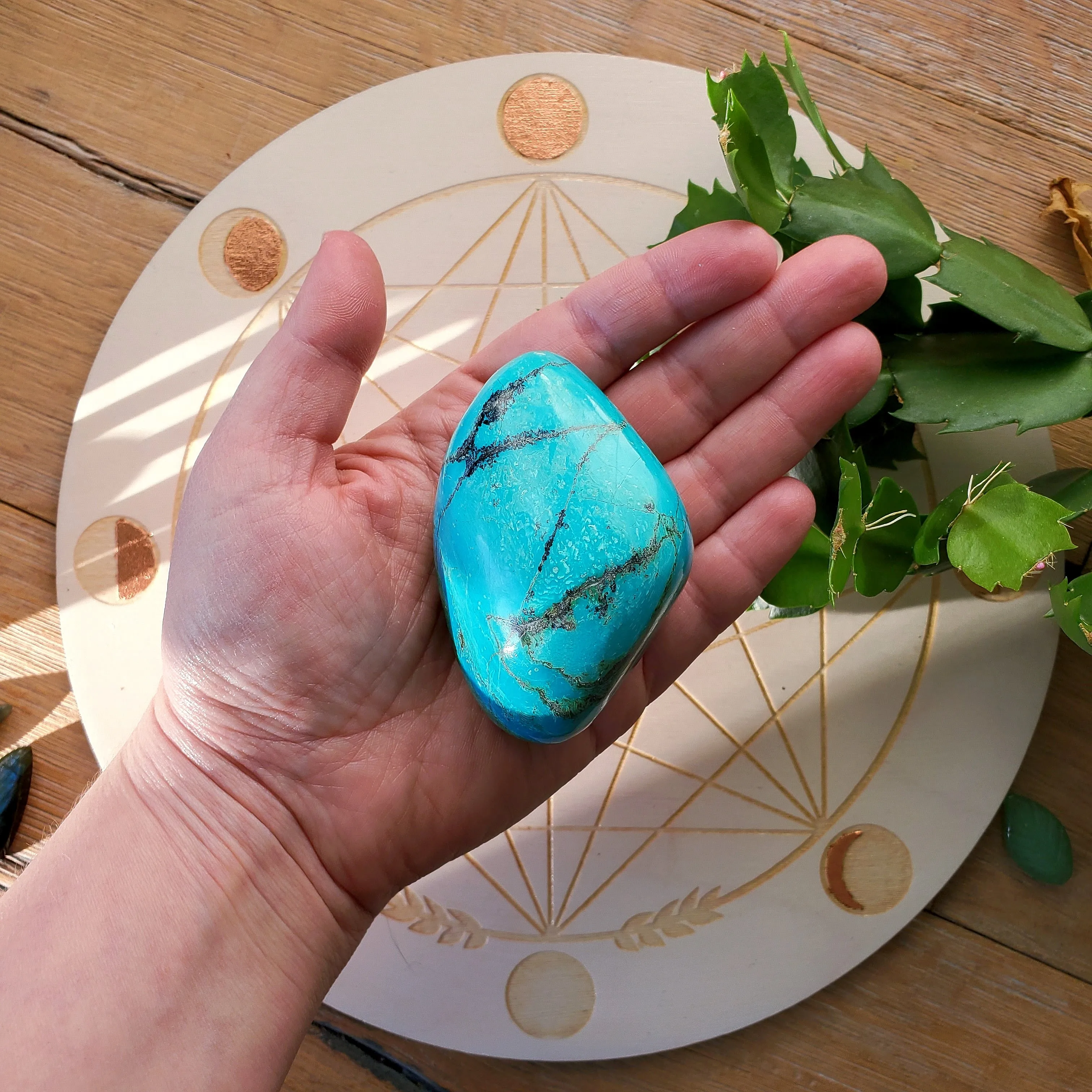 Chrysocolla & Malachite Palmstone #1 (Peru)