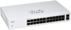 Cisco Business CBS110 24-Port Gigabit (12-Port with PoE, total 100W)   2-Port Gigabit SFP Uplink (with Network Interface Combo) Unmanaged Switch (CBS110-24PP-UK / NE-11024PP)