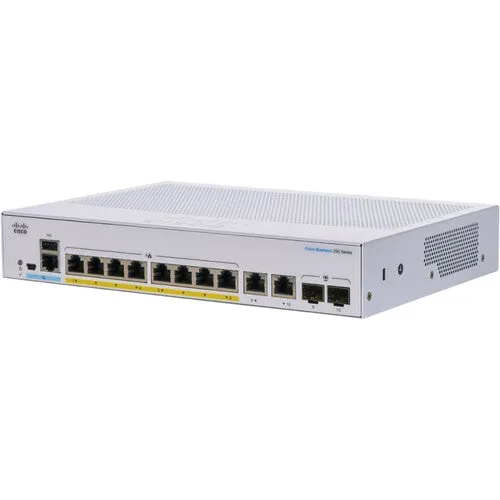 Cisco CBS250-8FP-E-2G 8-Port Gigabit PoE  Compliant Managed Switch with SFP/RJ45 Combo (120W)