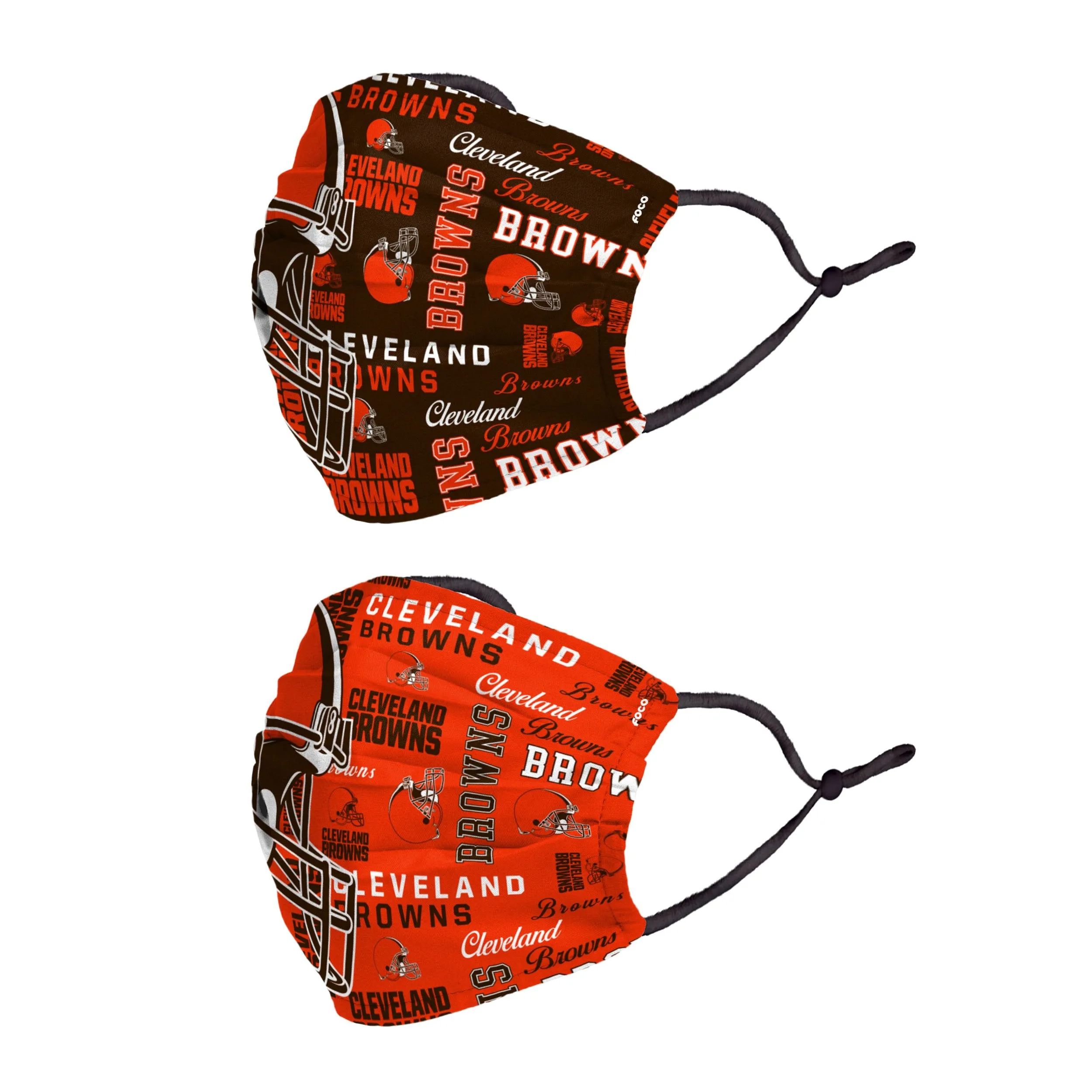 Cleveland Browns NFL Logo Rush Adjustable 2 Pack Face Cover