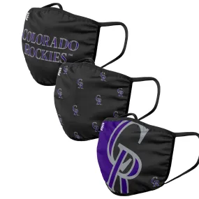 Colorado Rockies MLB 3 Pack Face Cover