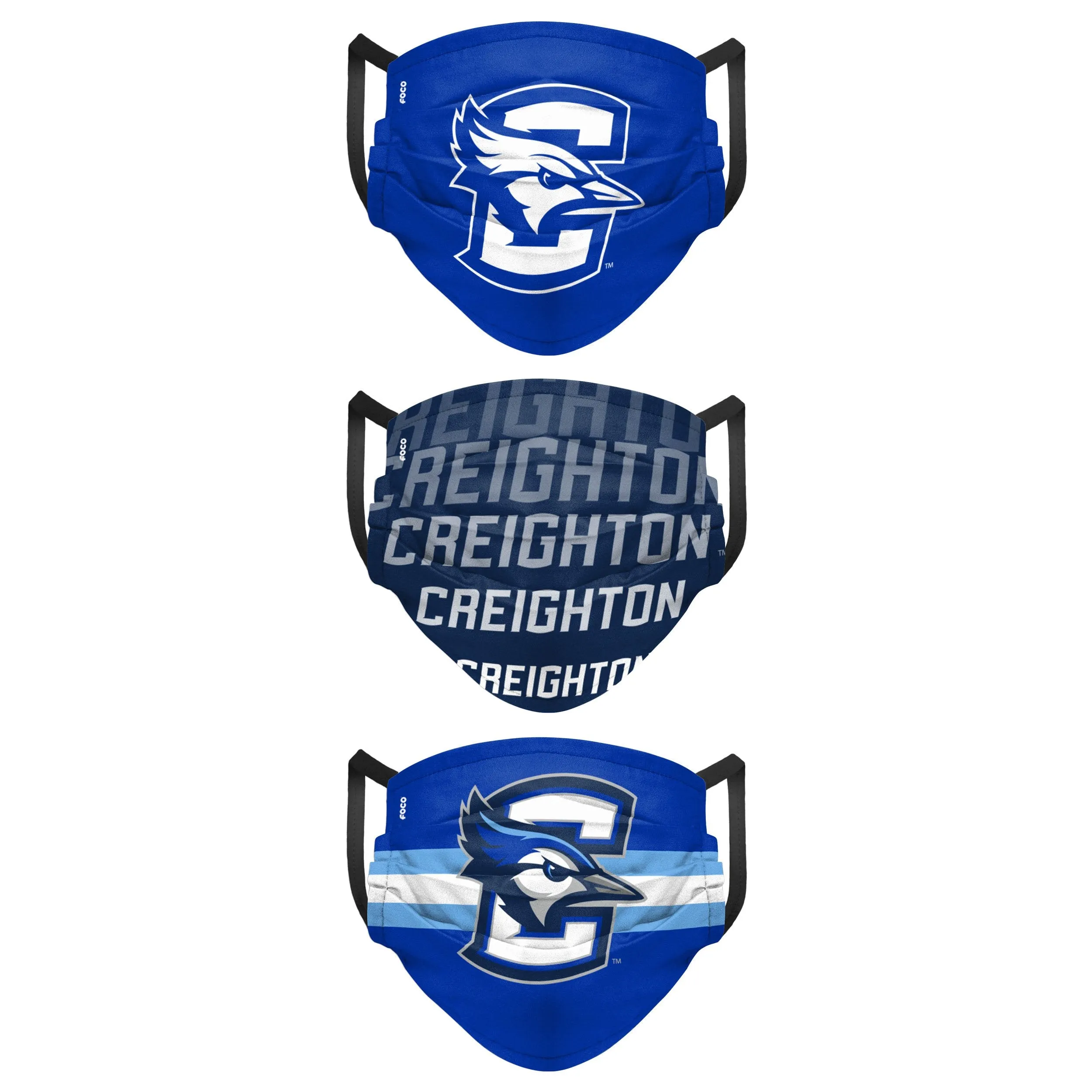 Creighton Bluejays NCAA Mens Matchday 3 Pack Face Cover