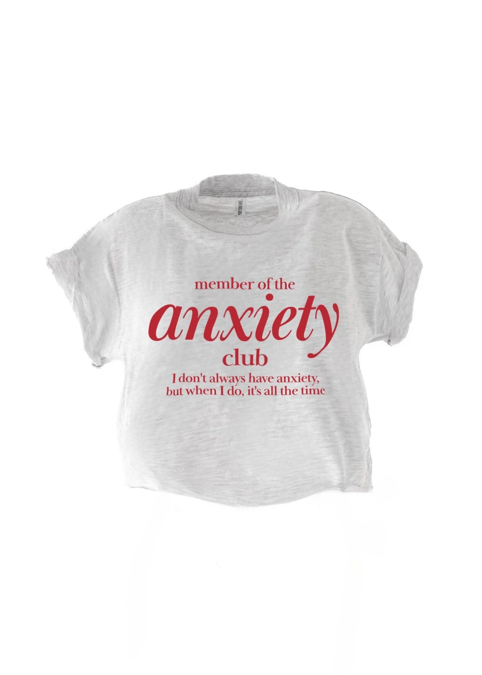 CROPPED MEMBER OF THE ANXIETY CLUB GRAPHIC TEE