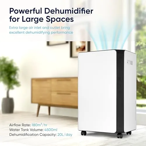CUQOO 20L Dehumidifier for Home Damp  Quiet Dehumidifier