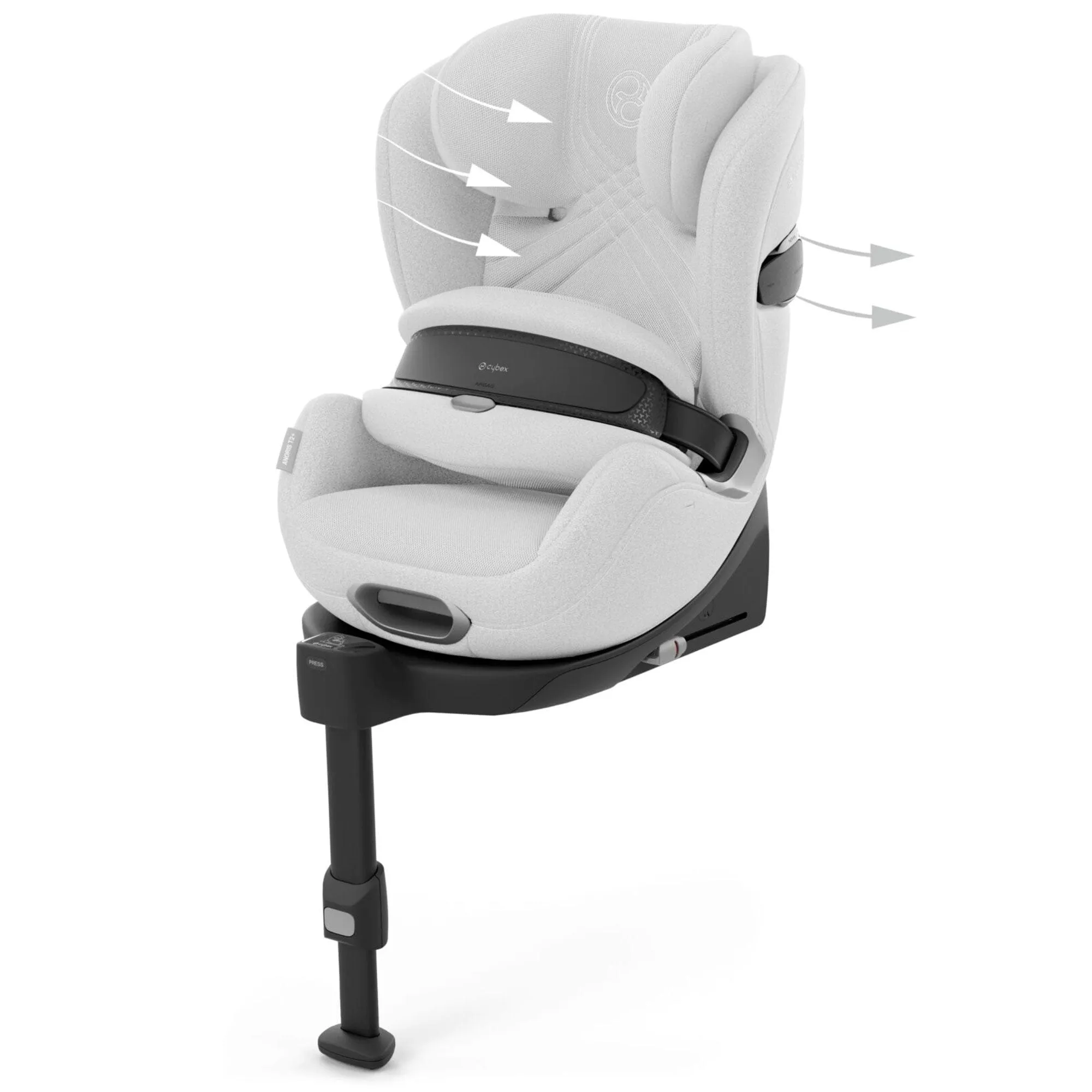 Cybex Anoris T2 i-Size Plus Car Seat in Platinum White