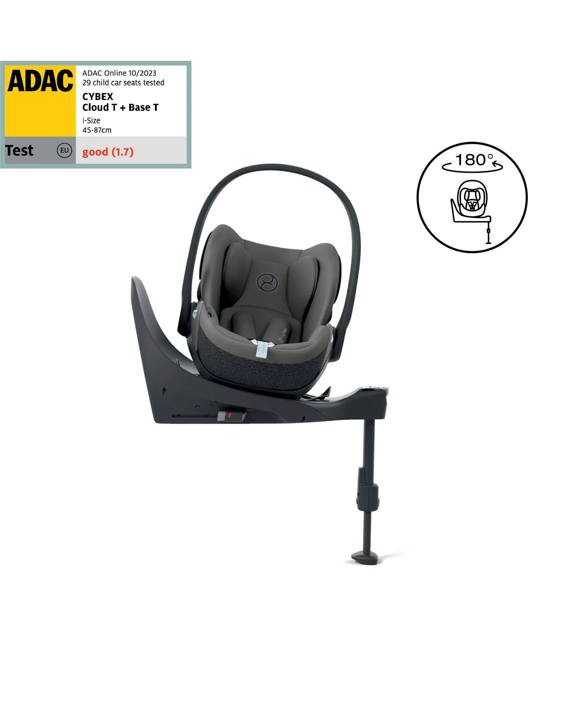 CYBEX Cloud T i-Size Rotating Baby Car Seat - Mirage Grey