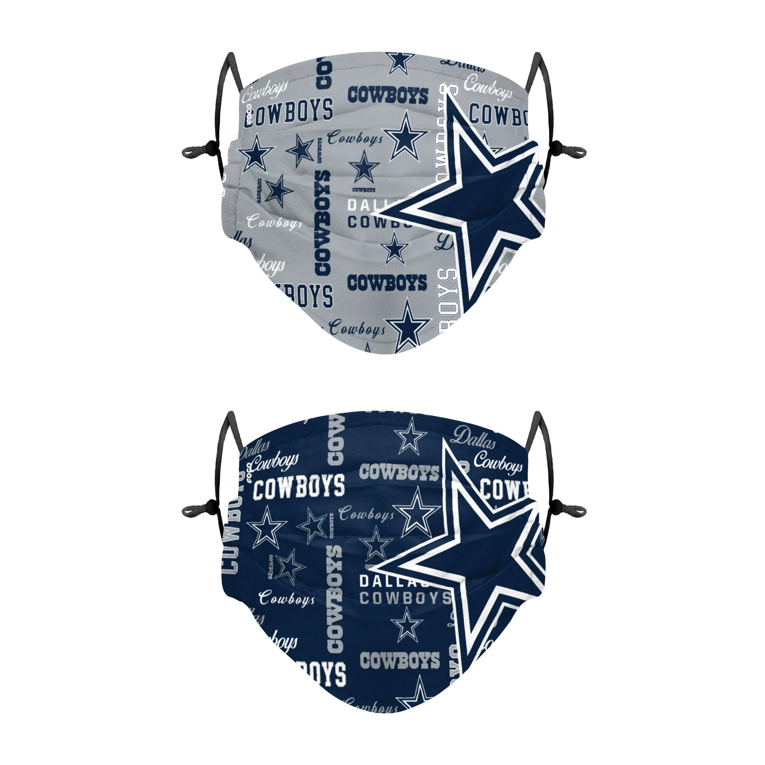 Dallas Cowboys NFL Logo Rush Adjustable 2 Pack Face Cover