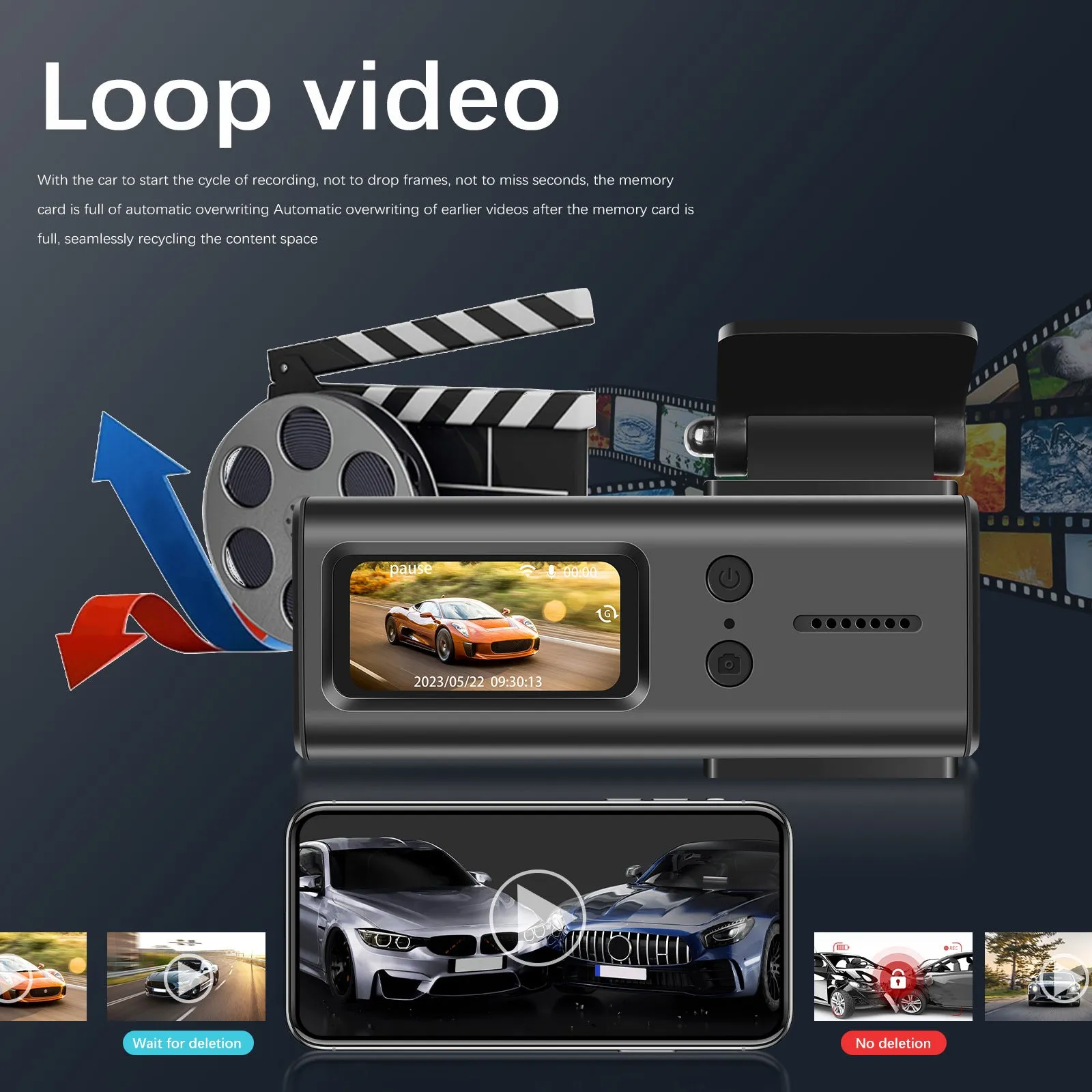 Dash Cam WiFi Car Camera 1080P Dash Camera 1.5 Inch Super Night