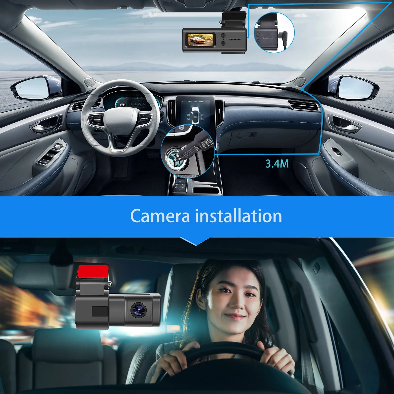 Dash Cam WiFi Car Camera 1080P Dash Camera 1.5 Inch Super Night