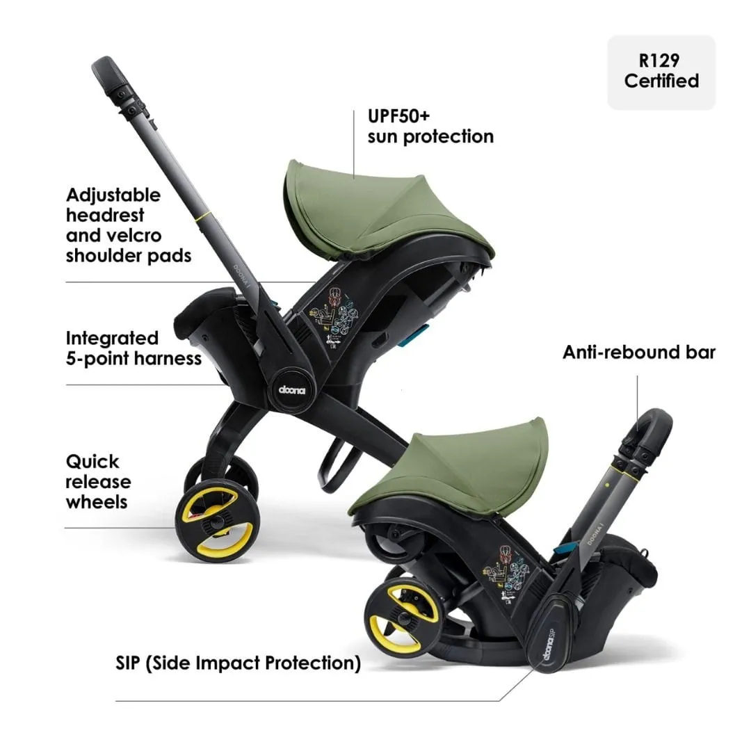 Doona i Infant Car Seat Stroller & i Isofix Base Desert Green