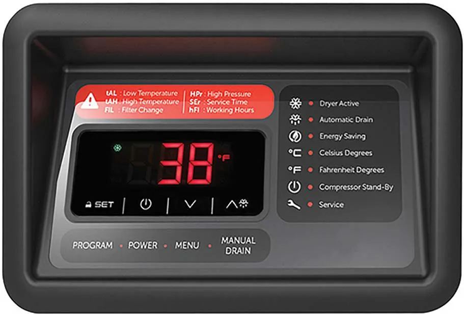 Drytec - SDE-US-380 - 380 CFM Non-Cycling Refrigerated Air Dryer, Internal Filtration down to .01 Micron, 230V/1Ph