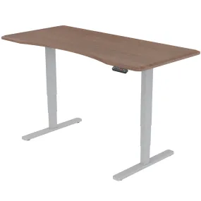 Dual Motor 160x75cm Electric Sit-Stand Desk, 120kg Load, Walnut, FORTIA