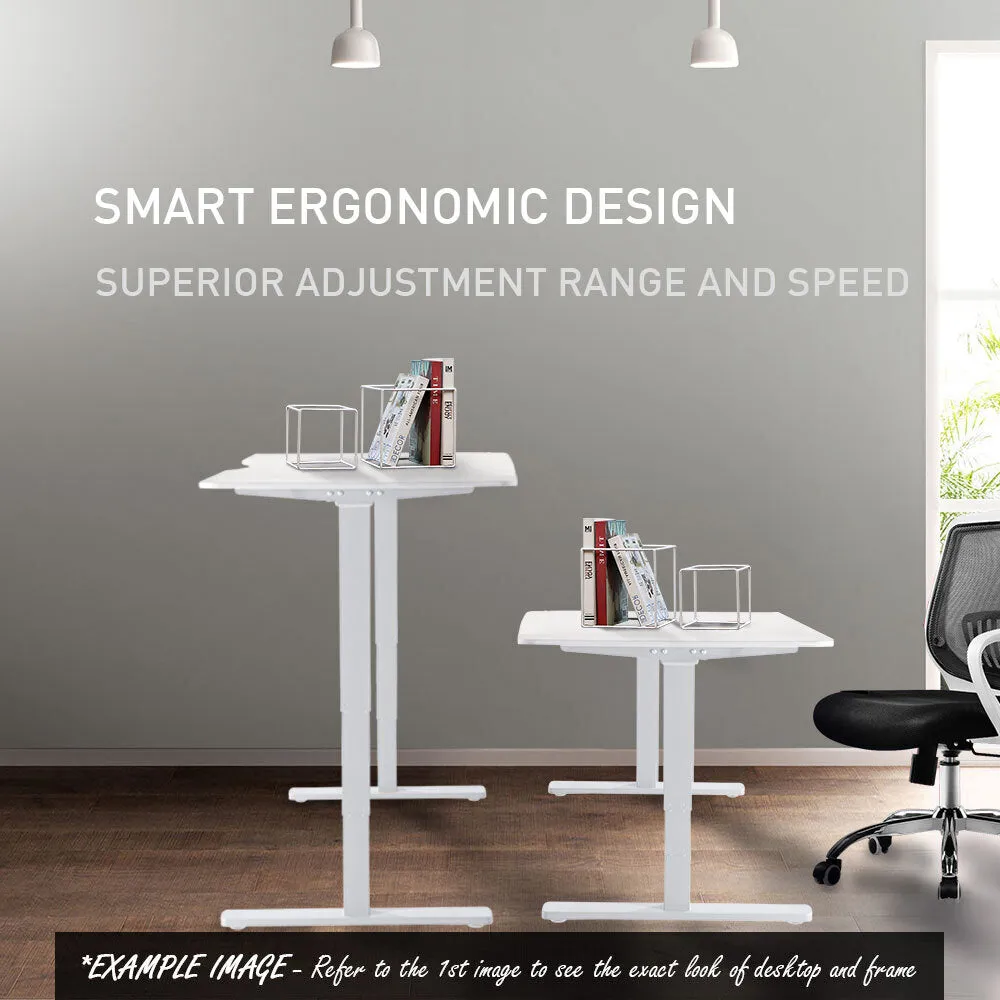 Dual Motor Electric Height Adjustable Standing Desk, 150x70cm, 120kg Load, Black/Silver Frame - FORTIA
