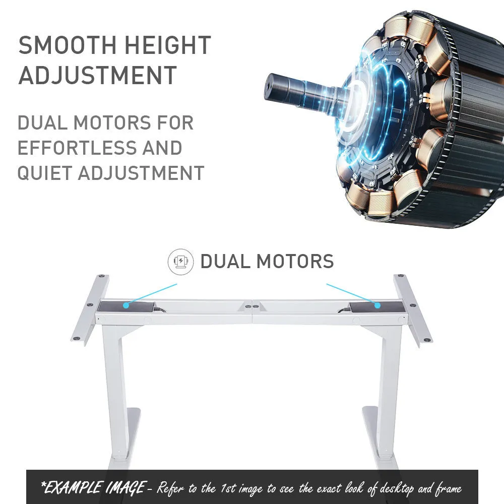 Dual Motor Electric Height Adjustable Standing Desk, 160x75cm, 120kg Load – FORTIA