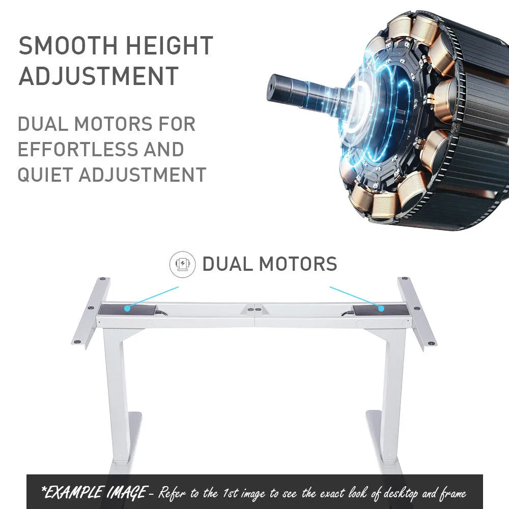 Electric Height Adjustable Standing Desk, 160x75cm, Dual Motor, 120kg Load, FORTIA