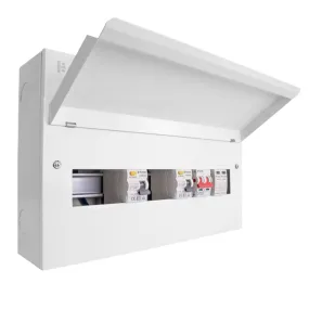 Elucian CUEB18MSRCDSP10 Metal Consumer Unit with 100A Main Switch