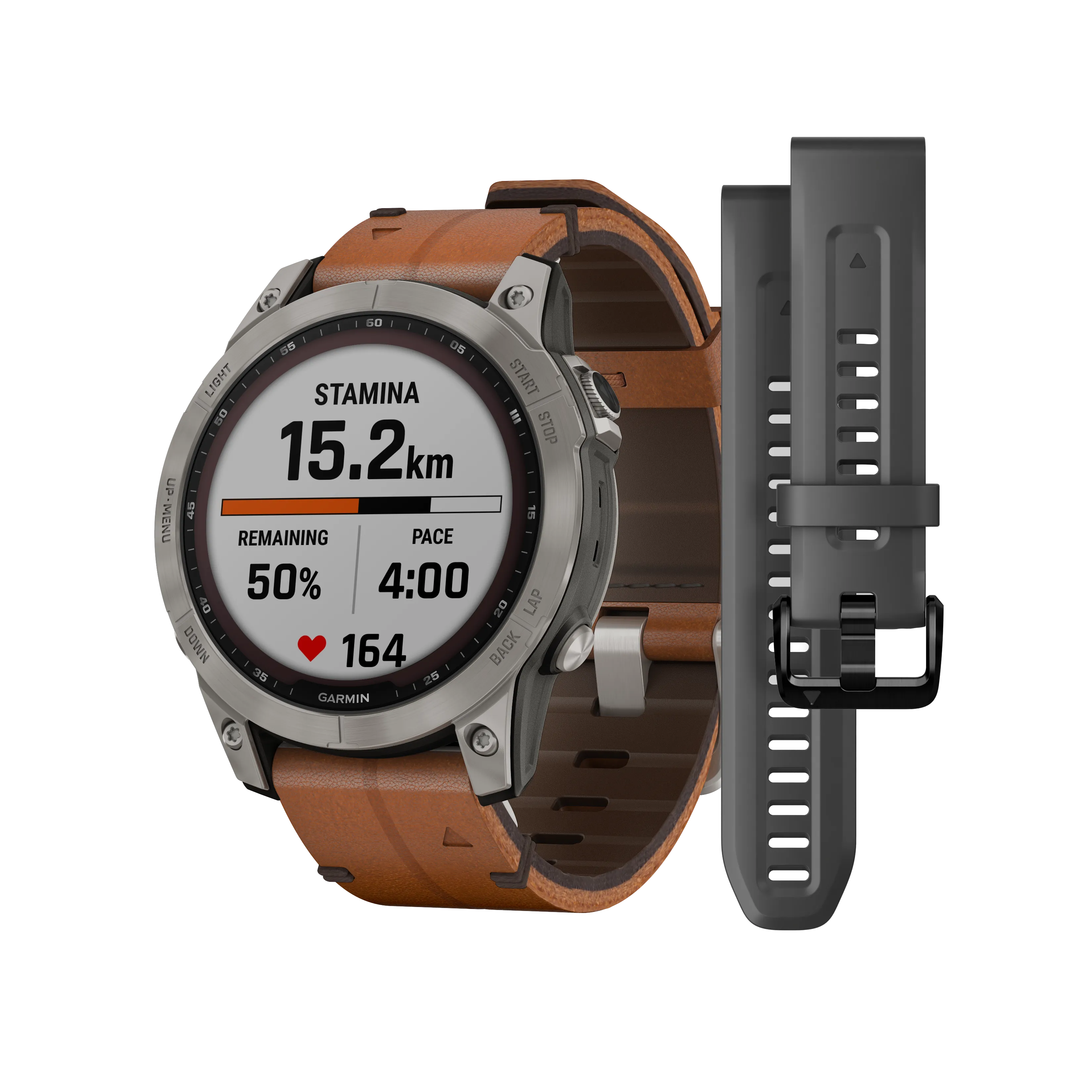 Fenix 7 Solar Smart Watch - Graphite/Chestnut - 010-02540-31