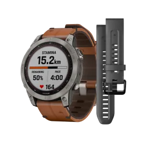 Fenix 7 Solar Smart Watch - Graphite/Chestnut - 010-02540-31