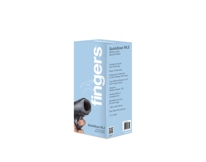 Fingers Wireless Barcode Scanner Quickscan WL2