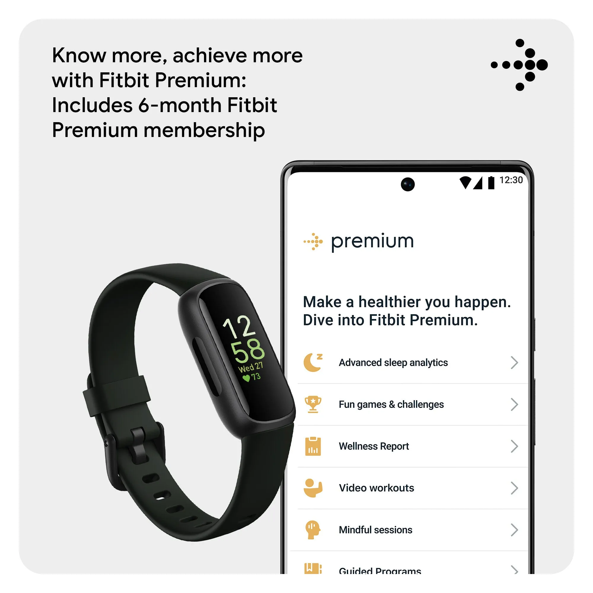 Fitbit Inspire 3 Fitness Tracker - Black/Midnight Zen