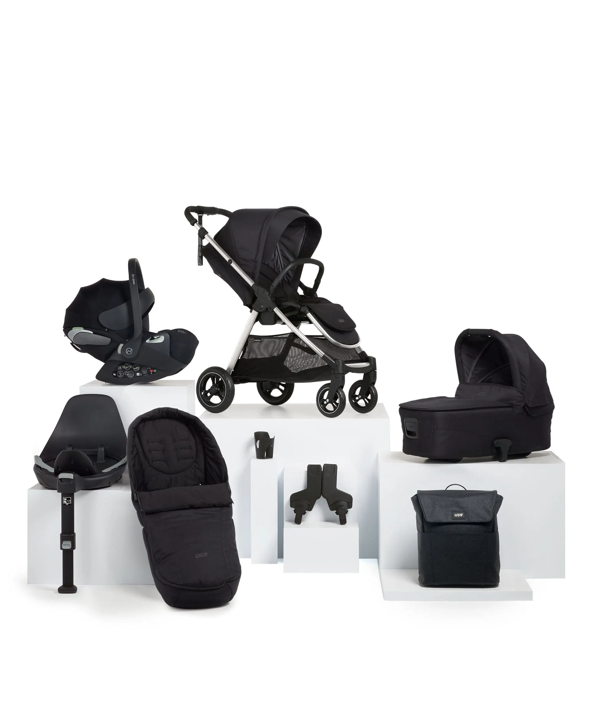 Flip XT³ Pushchair Complete Bundle with Cybex Cloud T Car Seat & Base (8 Pieces) - Slated Navy