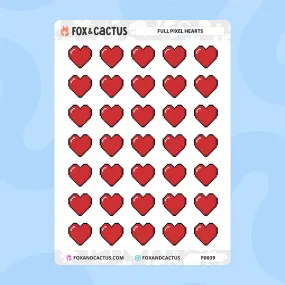 Full Pixel Heart Stickers