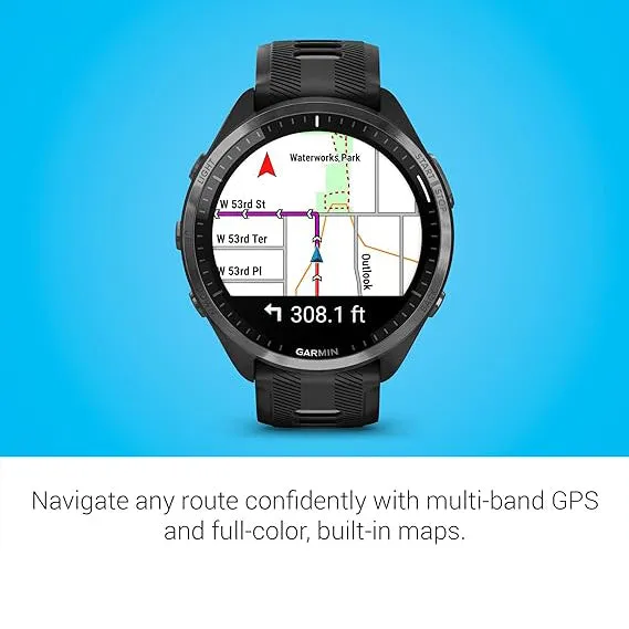 Garmin Colorful Amoled Display Training Metrics Recovery Insights Black Powder Gray Forerunner 965 Running Smartwatch - 010-02809-00