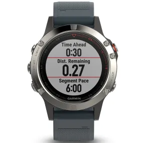 Garmin Fenix 5 - Silver with Granite Blue Band