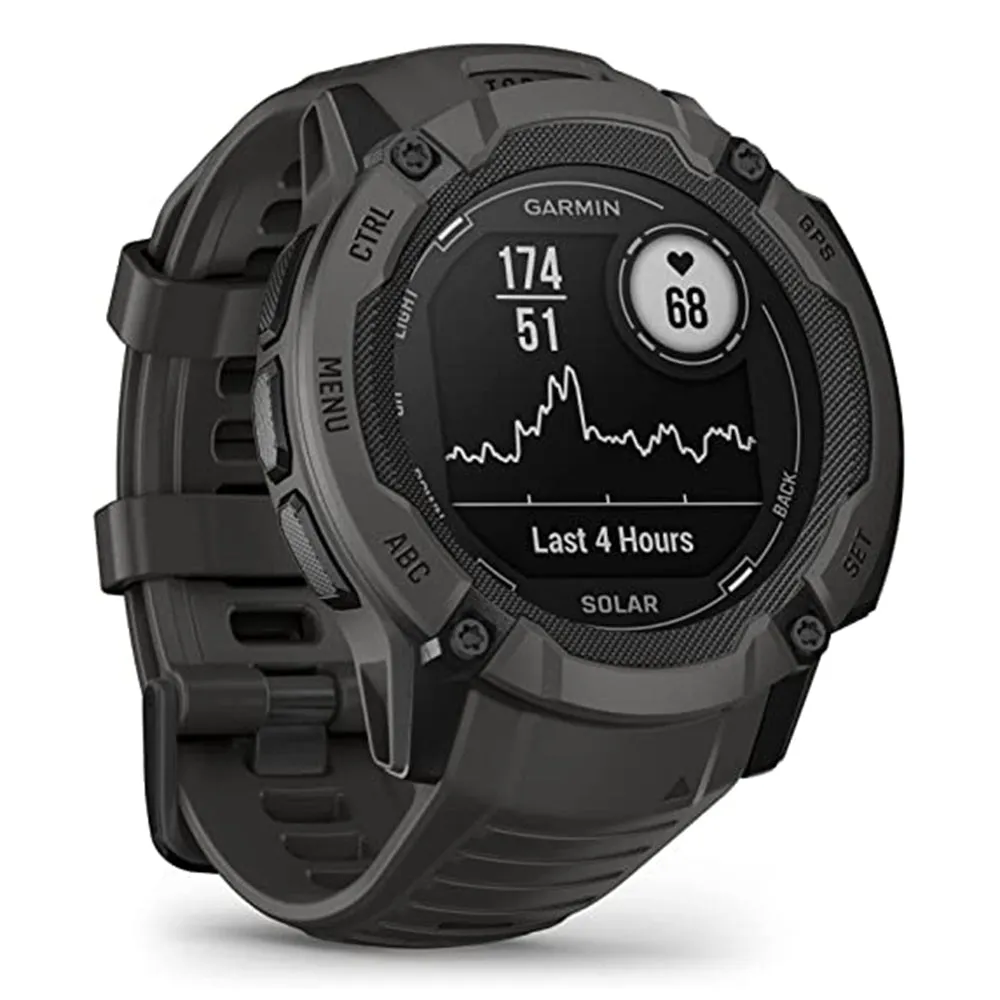 Garmin Instinct 2X Graphite Built-in Flashlight Solar Charging Capability Multi-Band GNSS Rugged GPS Smartwatch - 010-02805-10